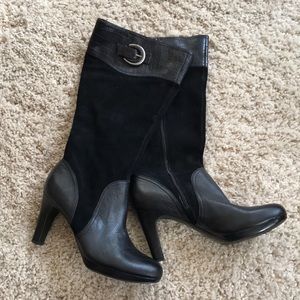 10W black suede knee high Naturalizer boots NWOT